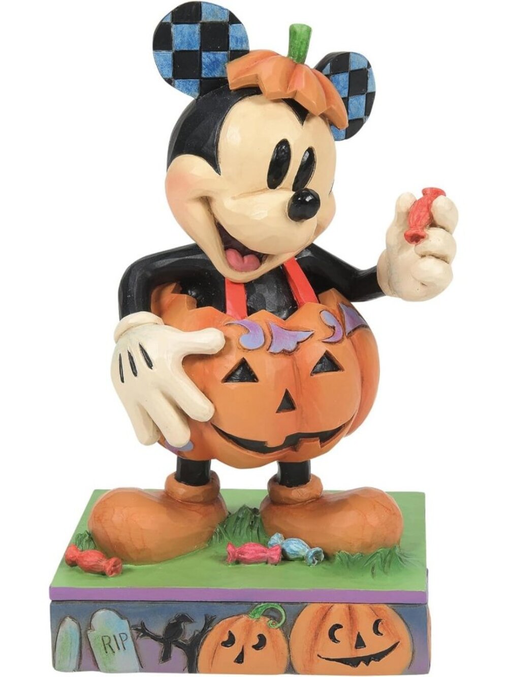 Halloween Mickey Mouse Pumpkin Costume Figurine - Hand-Painted Collectible